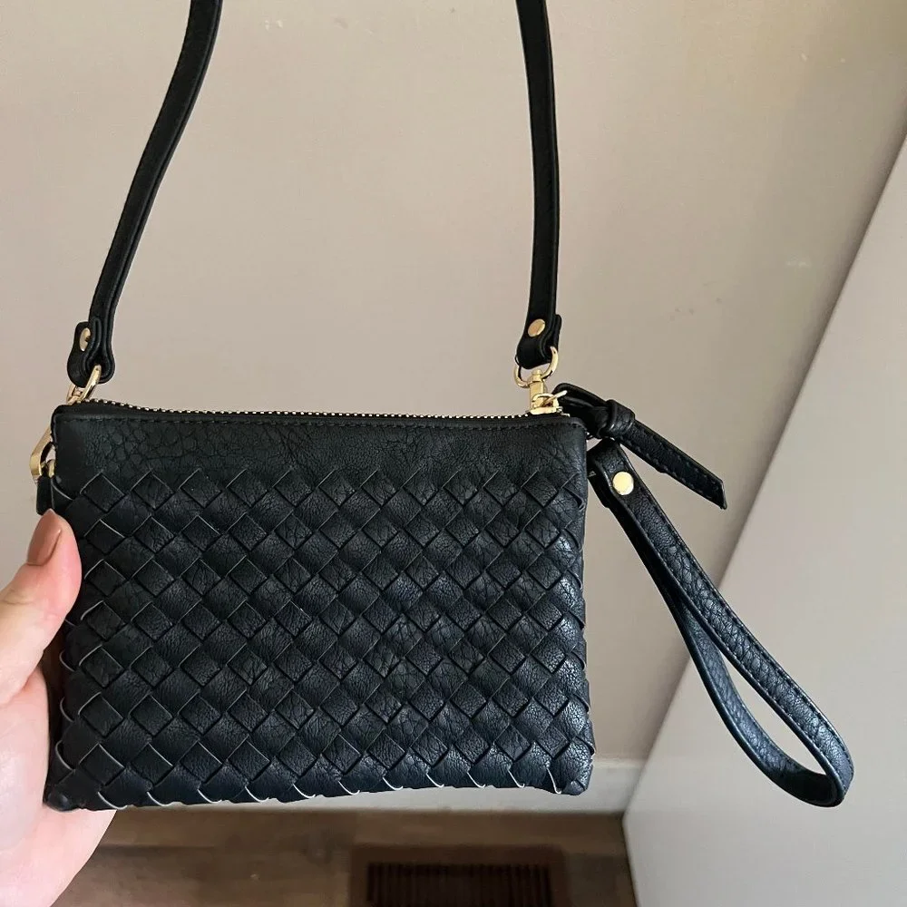 Black chevron clutch purse - Picture 2 of 10